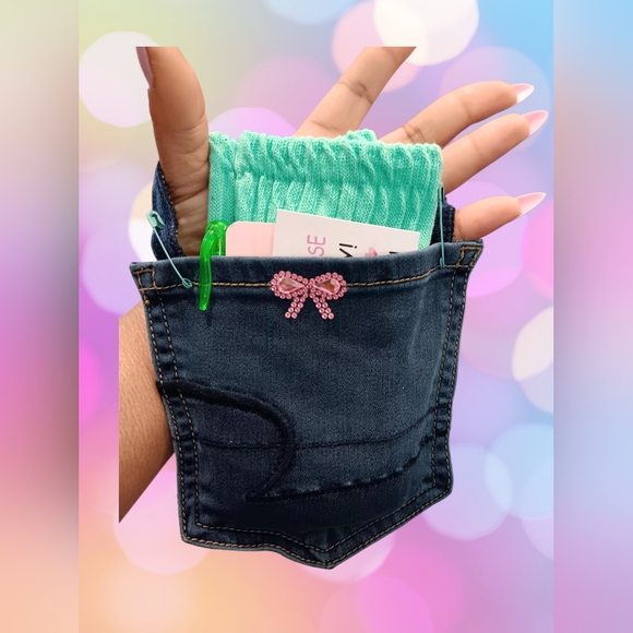 Handmade Denim Pocket Pouch Filled With Goodies! - Picture 2 of 7